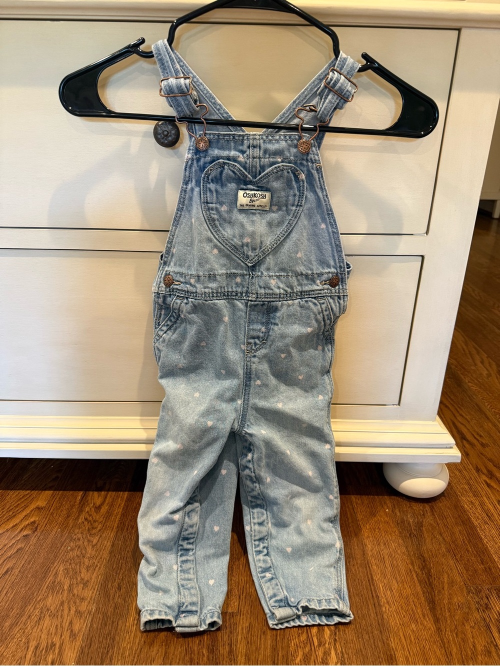 OshKosh B'gosh Light Blue Denim Overalls with Heart Patch